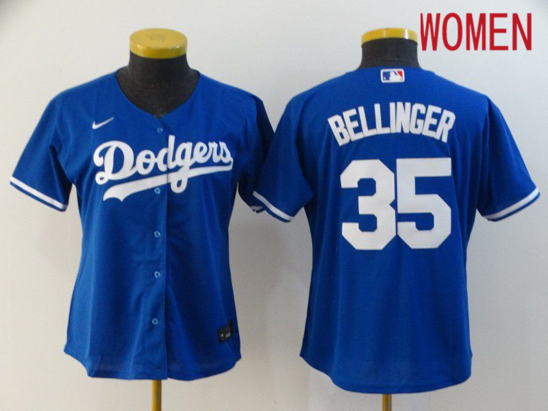 Women Los Angeles Dodgers #35 Bellinger Blue Game Nike MLB Jerseys->women mlb jersey->Women Jersey